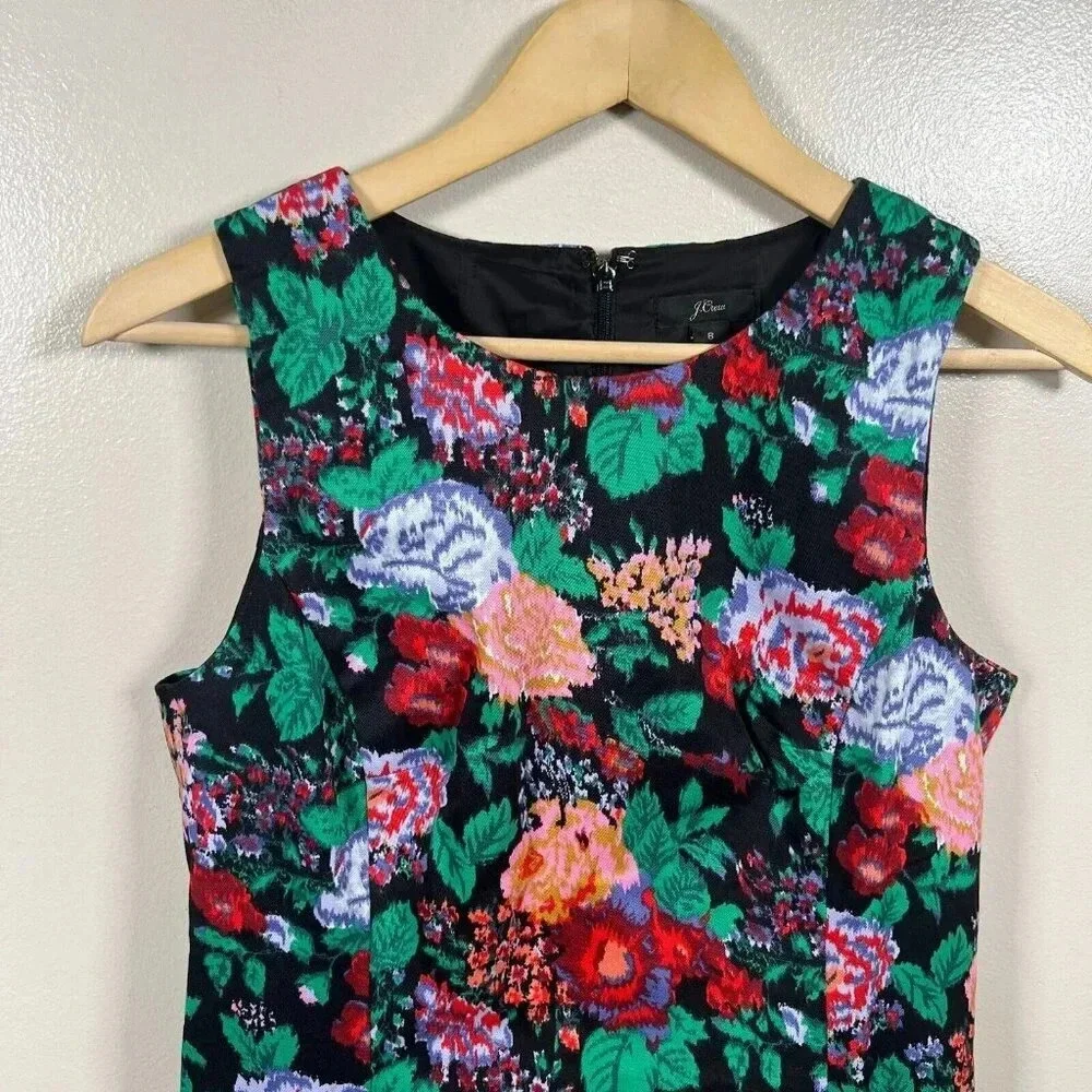 J. Crew Floral Sheath Dress Size 8 Work Career Office Professional Church K6485 - Picture 6 of 12